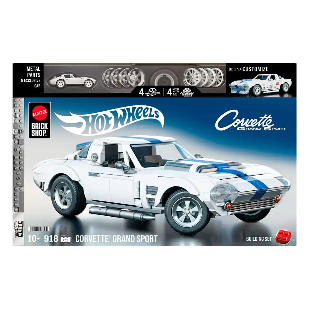 Mattel Brick Shop Hot Wheels Elite Series gradbeni set 1/16 Corvette Grand Sport fotografija izdelka