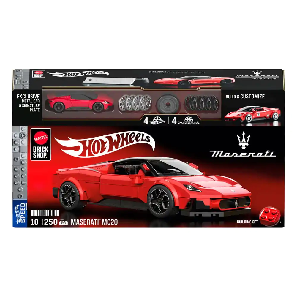 Mattel Brick Shop Hot Wheels Speed Series gradbeni set 1/32 Maserati MC20 fotografija izdelka