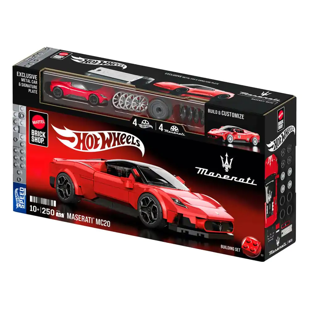 Mattel Brick Shop Hot Wheels Speed Series gradbeni set 1/32 Maserati MC20 fotografija izdelka