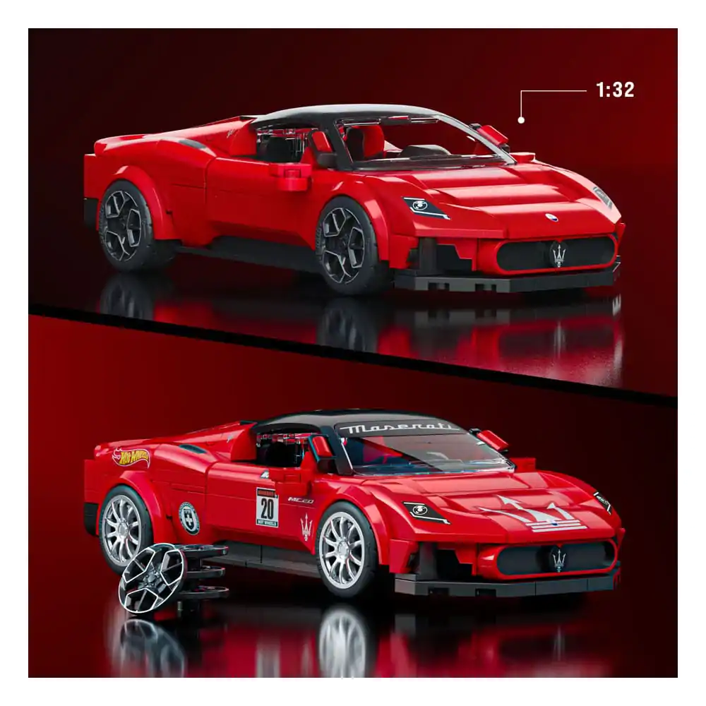 Mattel Brick Shop Hot Wheels Speed Series gradbeni set 1/32 Maserati MC20 fotografija izdelka