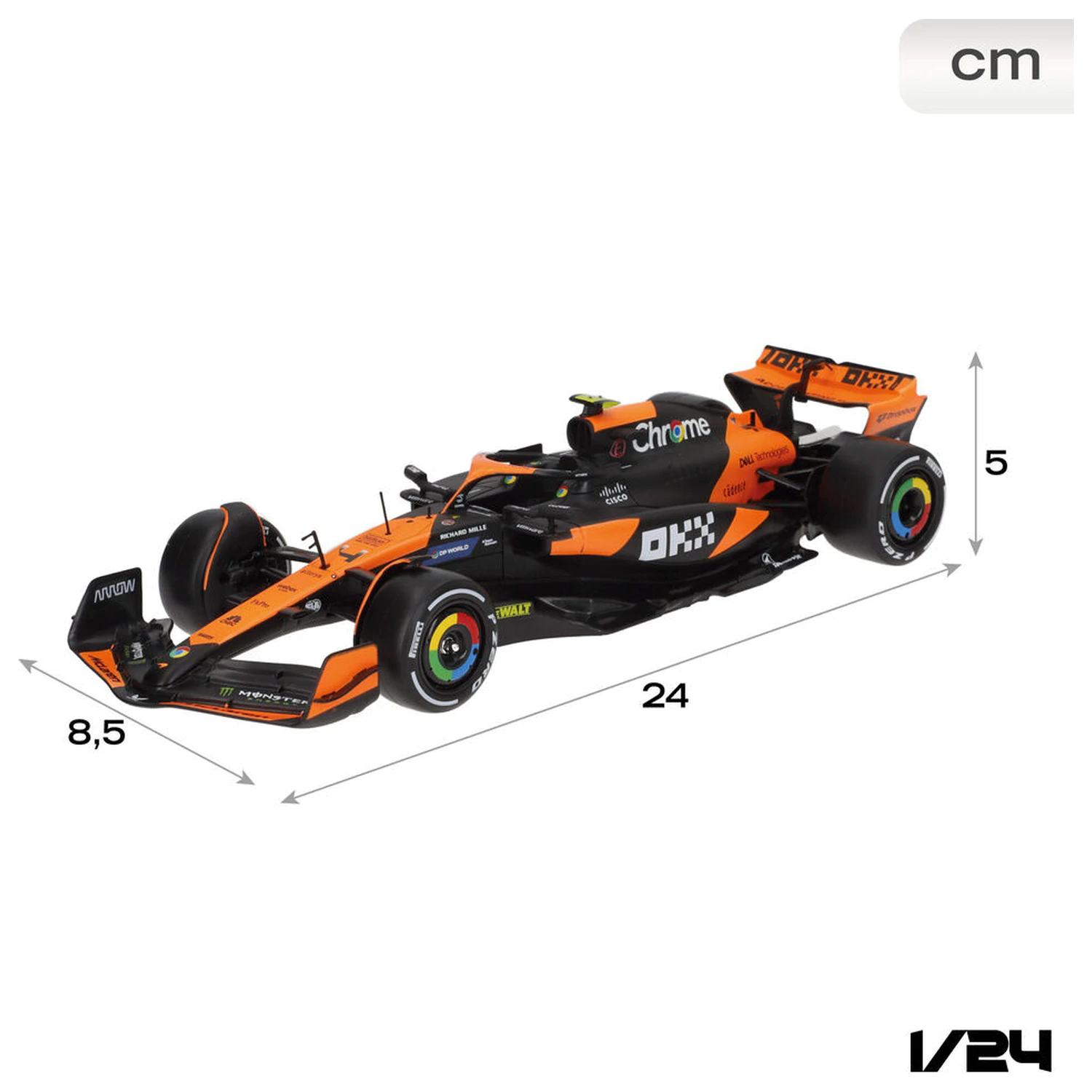 Mclaren Norris MCL38 F1 kovinski avto fotografija izdelka