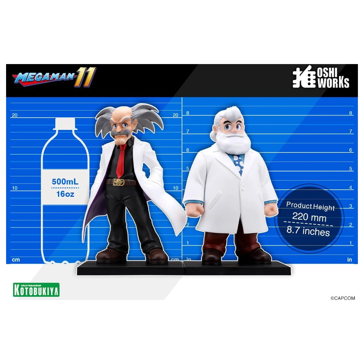 Mega Man Oshi Works PVC figurice 2-paket Dr. Wily & Dr. Light fotografija izdelka
