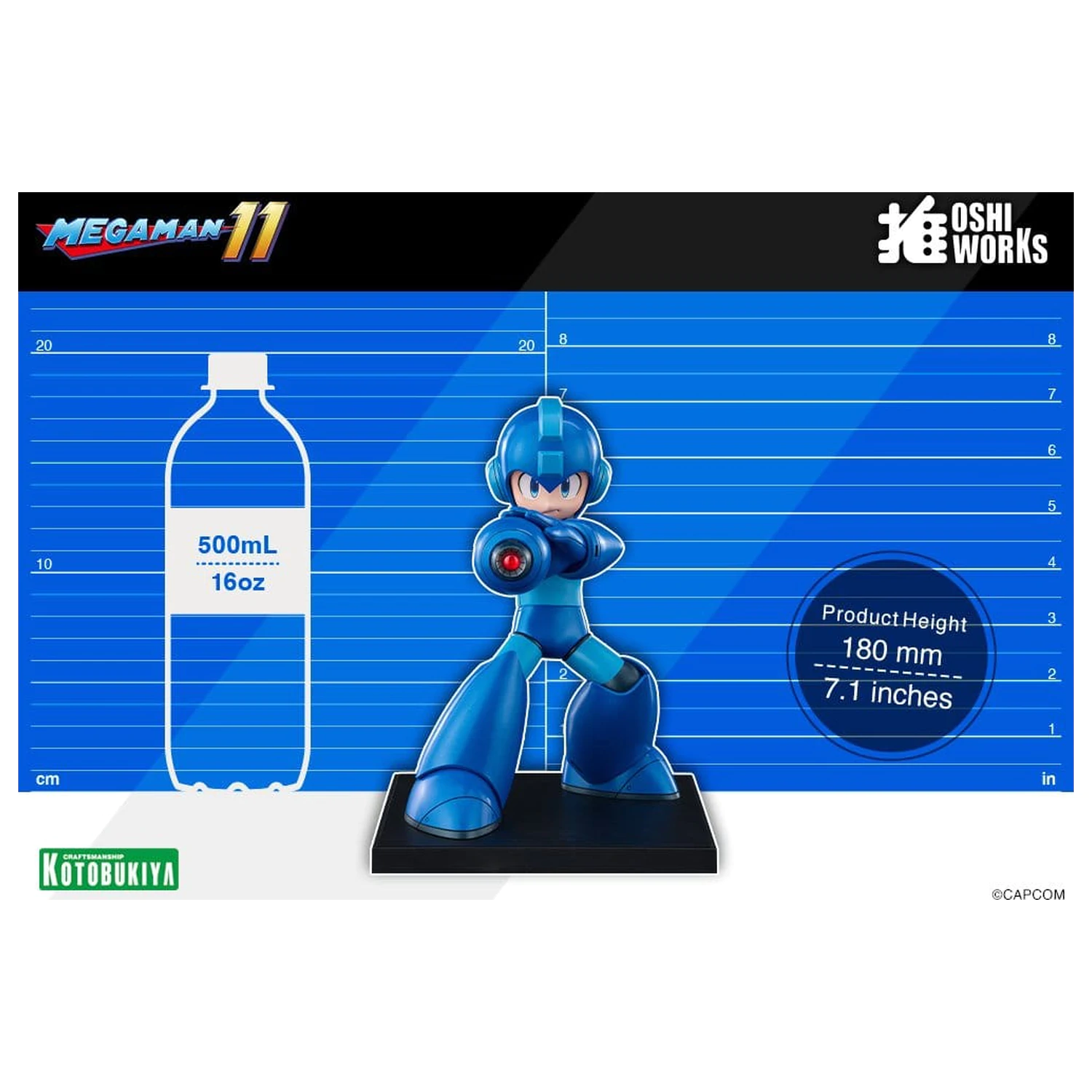 Mega Man Oshi Works PVC figura Mega Man 18 cm fotografija izdelka