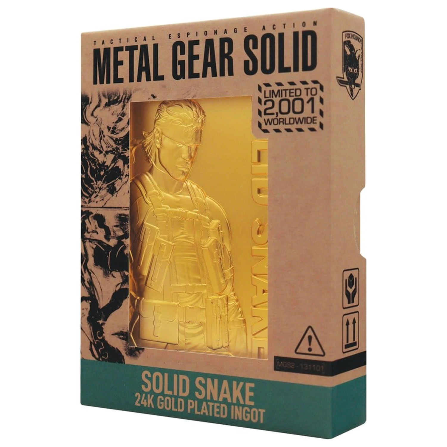 Metal Gear Solid 2 Ingot Snake 24k pozlačena omejena izdaja fotografija izdelka