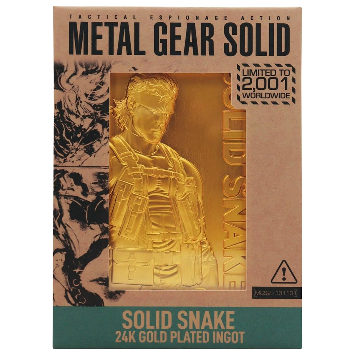 Metal Gear Solid 2 Ingot Snake 24k pozlačena omejena izdaja fotografija izdelka