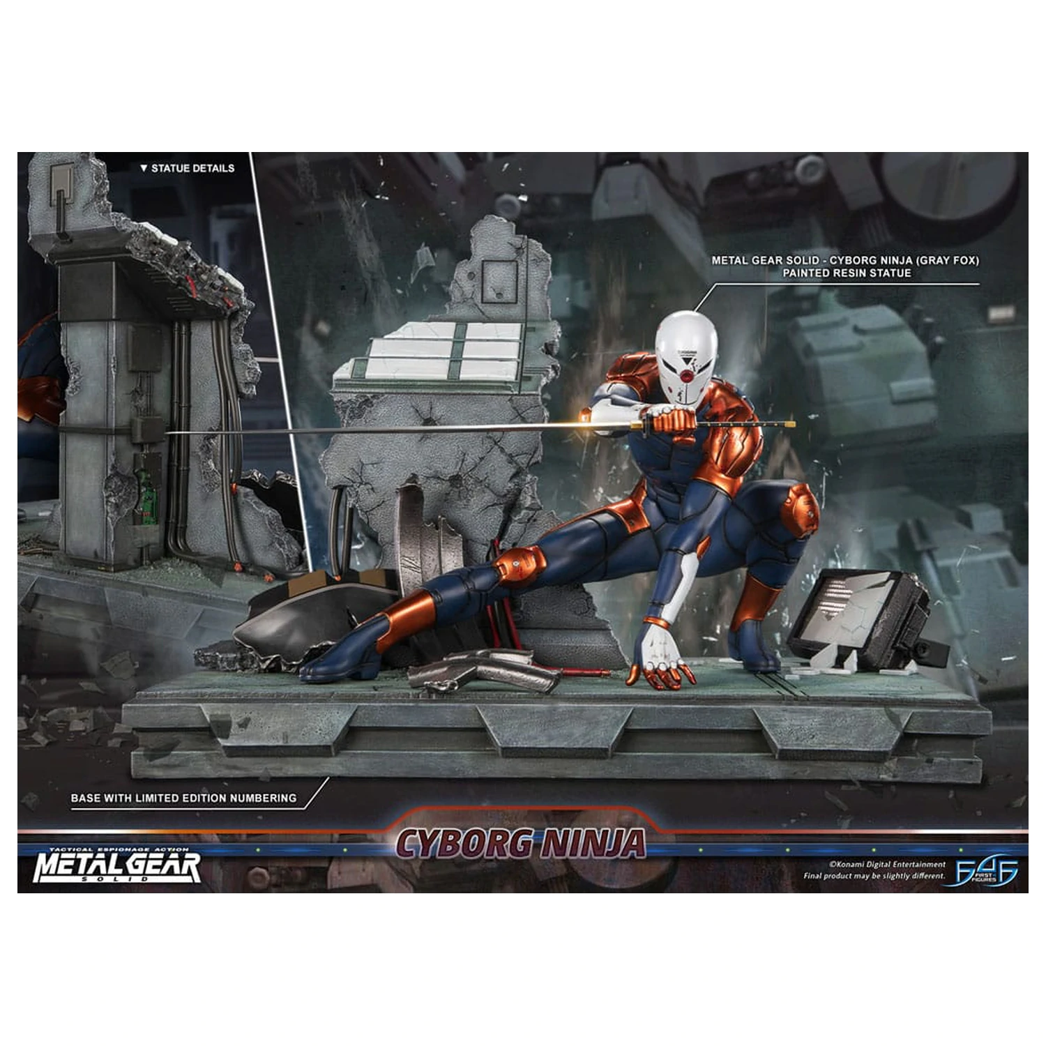 Metal Gear Solid Kip Cyborg Ninja (Gray Fox) 41 cm fotografija izdelka