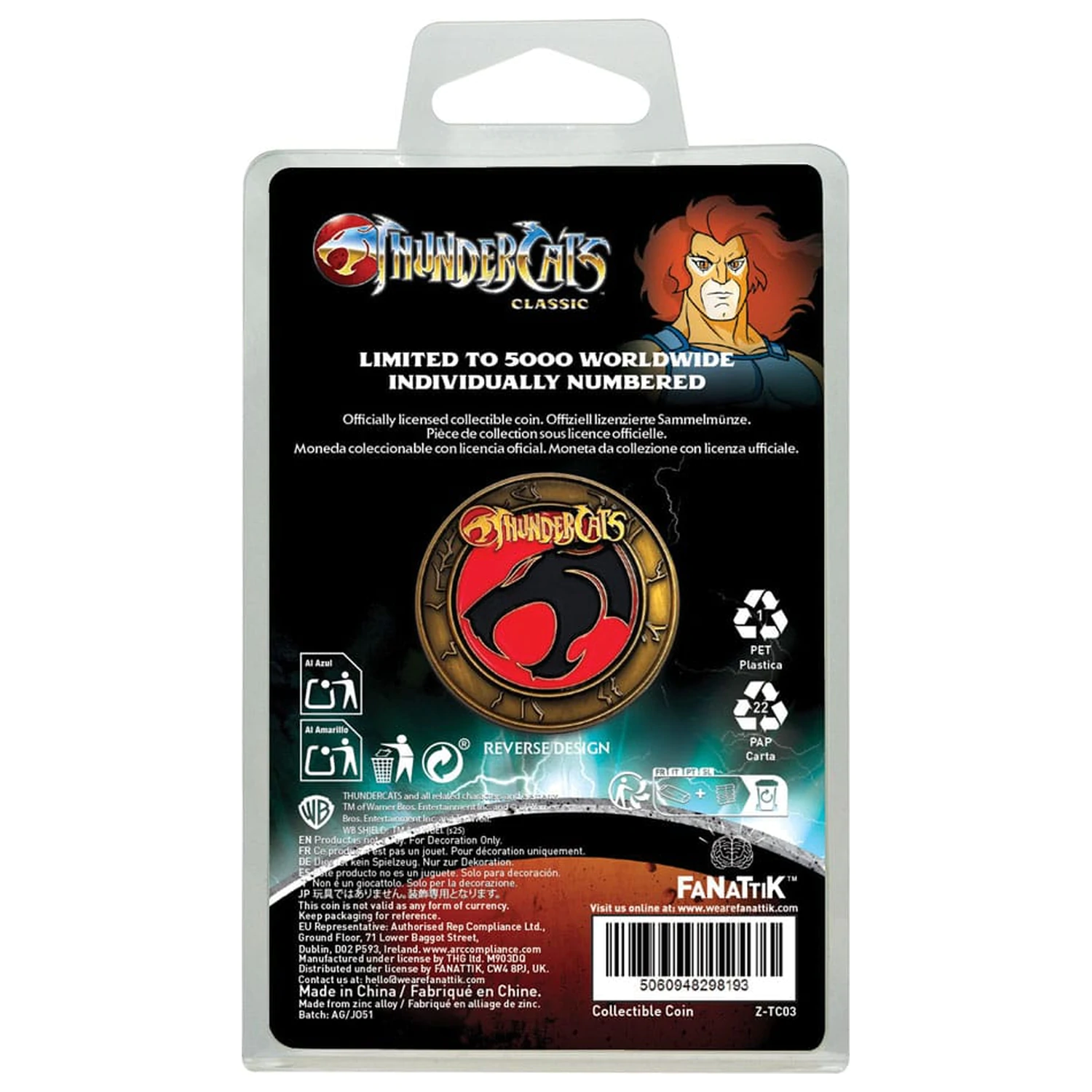 ThunderCats Zbirateljski kovanec Lion-O 40th Anniversary Limited Edition fotografija izdelka