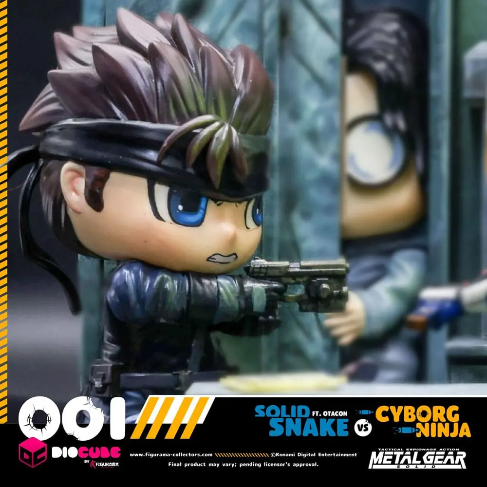 Metal Gear Solid DioCube PVC Diorama Solid Snake Vs Cyborg Ninja Ft Otacon 15 cm fotografija izdelka