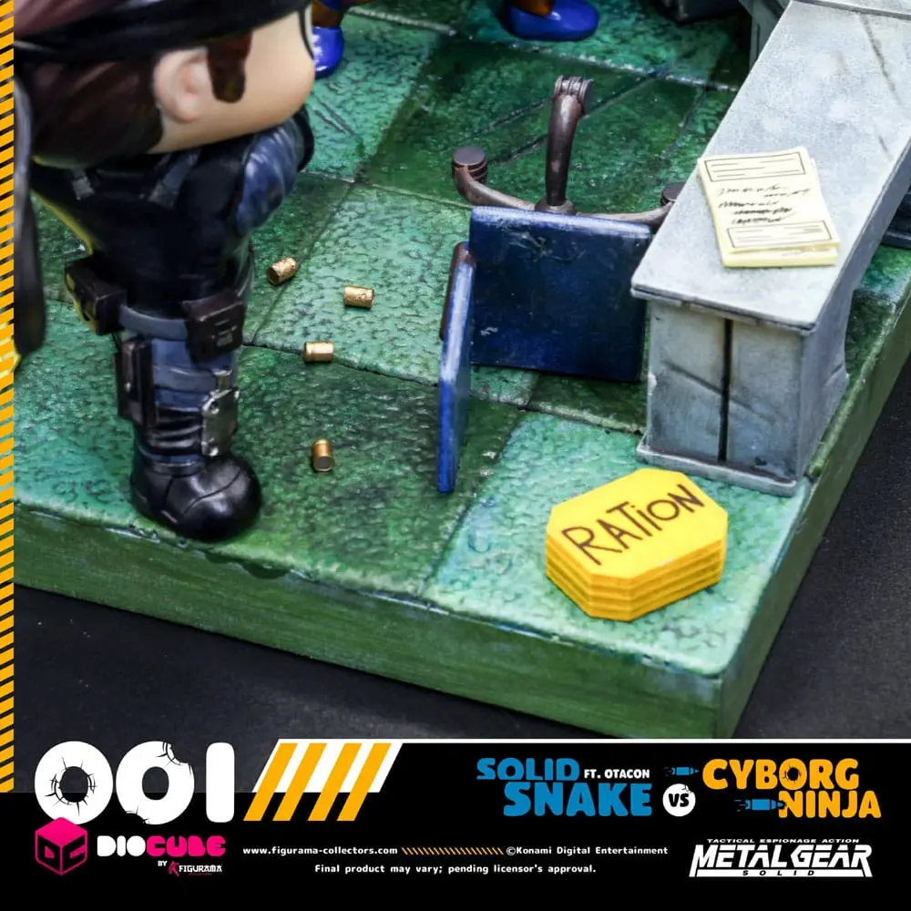 Metal Gear Solid DioCube PVC Diorama Solid Snake Vs Cyborg Ninja Ft Otacon 15 cm fotografija izdelka