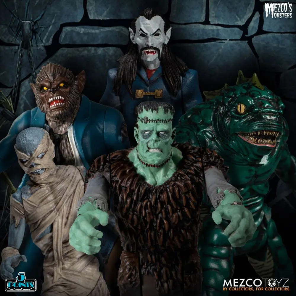 Mezco's Monsters 5 Points akcijske figure Tower of Fear Deluxe Set 9 cm fotografija izdelka