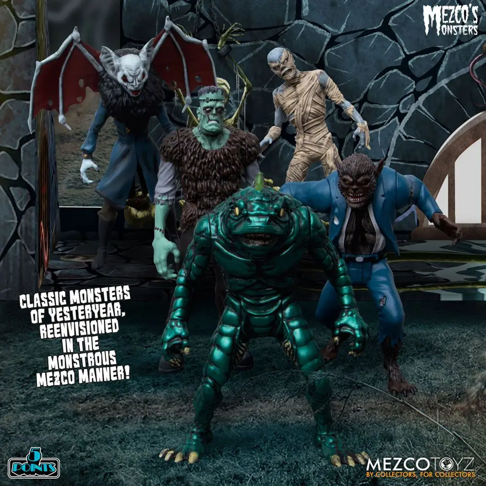 Mezco's Monsters 5 Points akcijske figure Tower of Fear Deluxe Set 9 cm fotografija izdelka