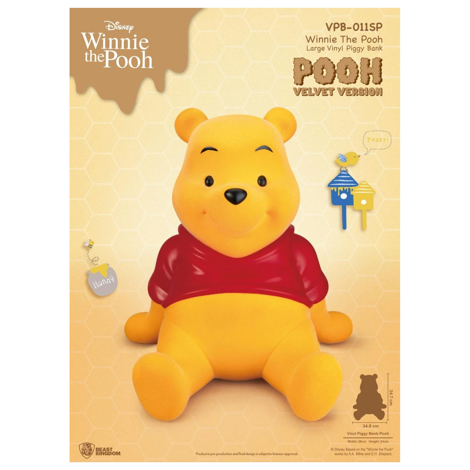 Winnie the Pooh Winnie "Velvet Version" Piggy Bank 34 cm fotografija izdelka