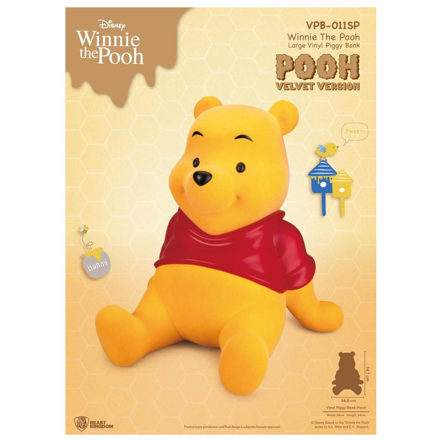 Winnie the Pooh Winnie "Velvet Version" Piggy Bank 34 cm fotografija izdelka