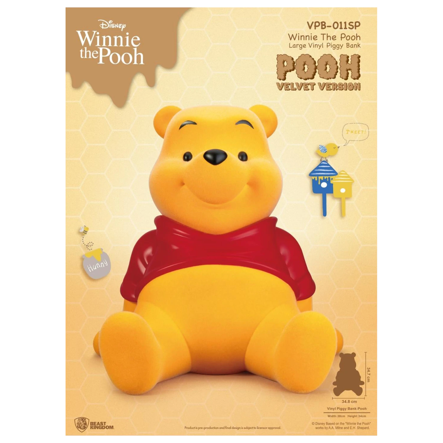 Winnie the Pooh Winnie "Velvet Version" Piggy Bank 34 cm fotografija izdelka