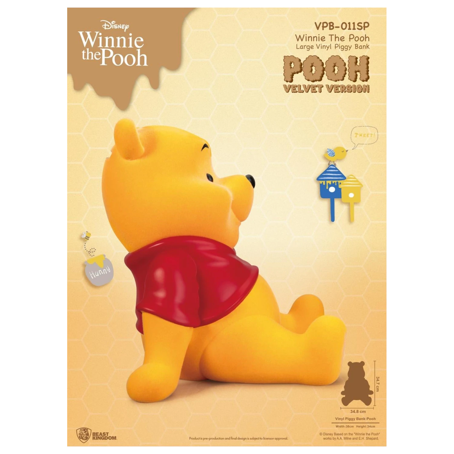 Winnie the Pooh Winnie "Velvet Version" Piggy Bank 34 cm fotografija izdelka