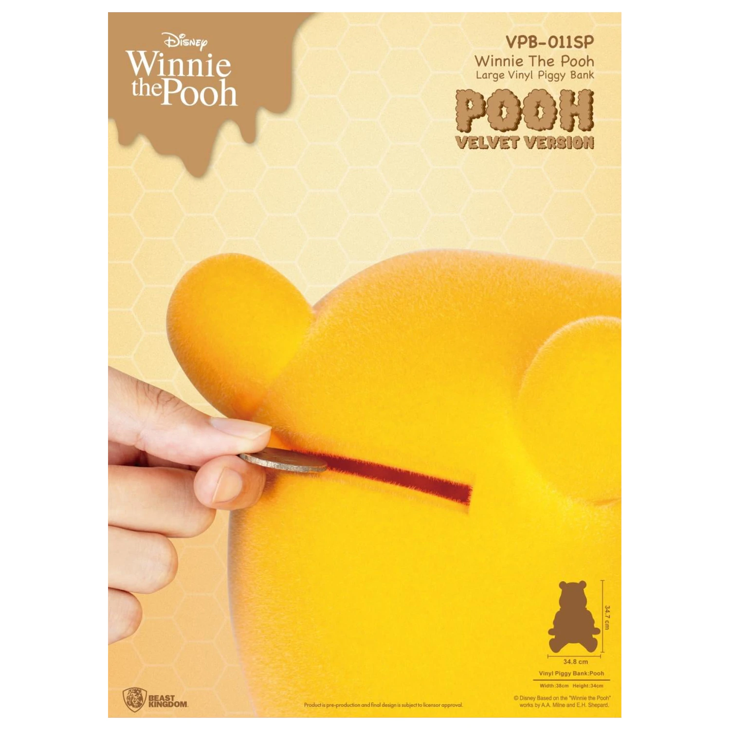 Winnie the Pooh Winnie "Velvet Version" Piggy Bank 34 cm fotografija izdelka