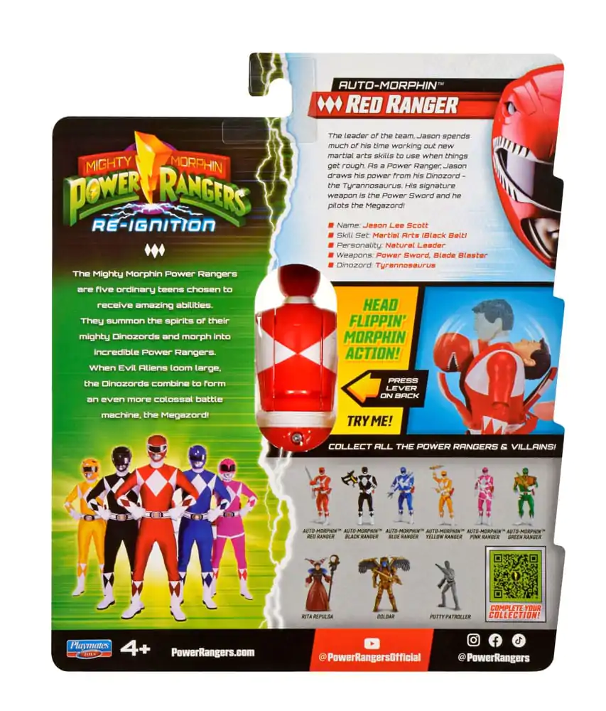 Mighty Morphin Power Rangers Action Figure Auto-Morphin Red Ranger 12 cm akcijska figura fotografija izdelka