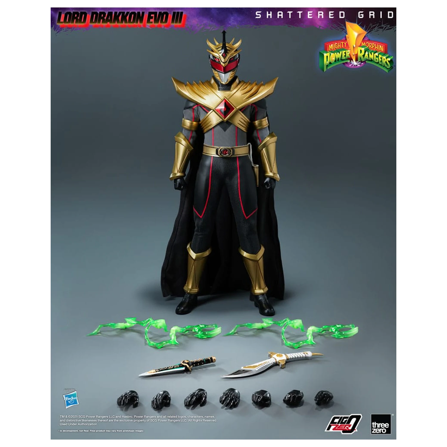 Mighty Morphin Power Rangers Shattered Grid FigZero akcijska figura 1/6 Lord Drakkon Evo III 30 cm fotografija izdelka