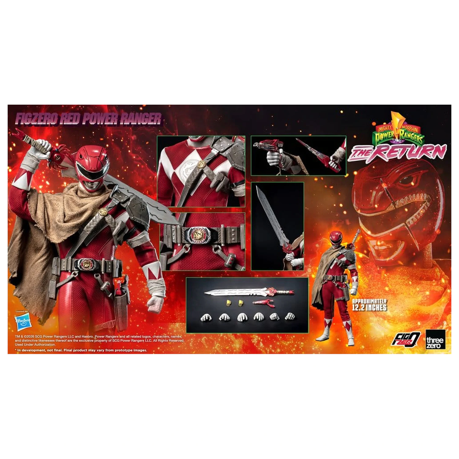 Mighty Morphin Power Rangers: The Return FigZero Action Figure 1/6 Rdeči Power Ranger 31 cm fotografija izdelka