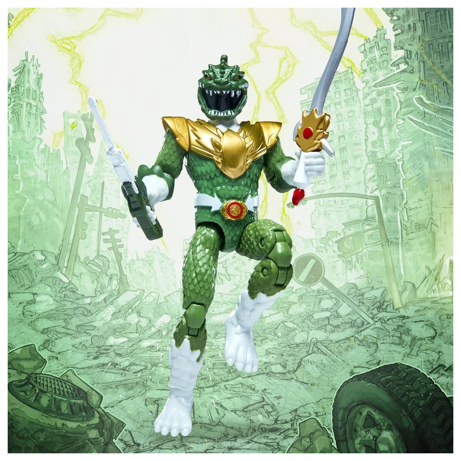 Mighty Morphin Power Rangers x Godzilla Akcijska figura Green Godzilla fotografija izdelka