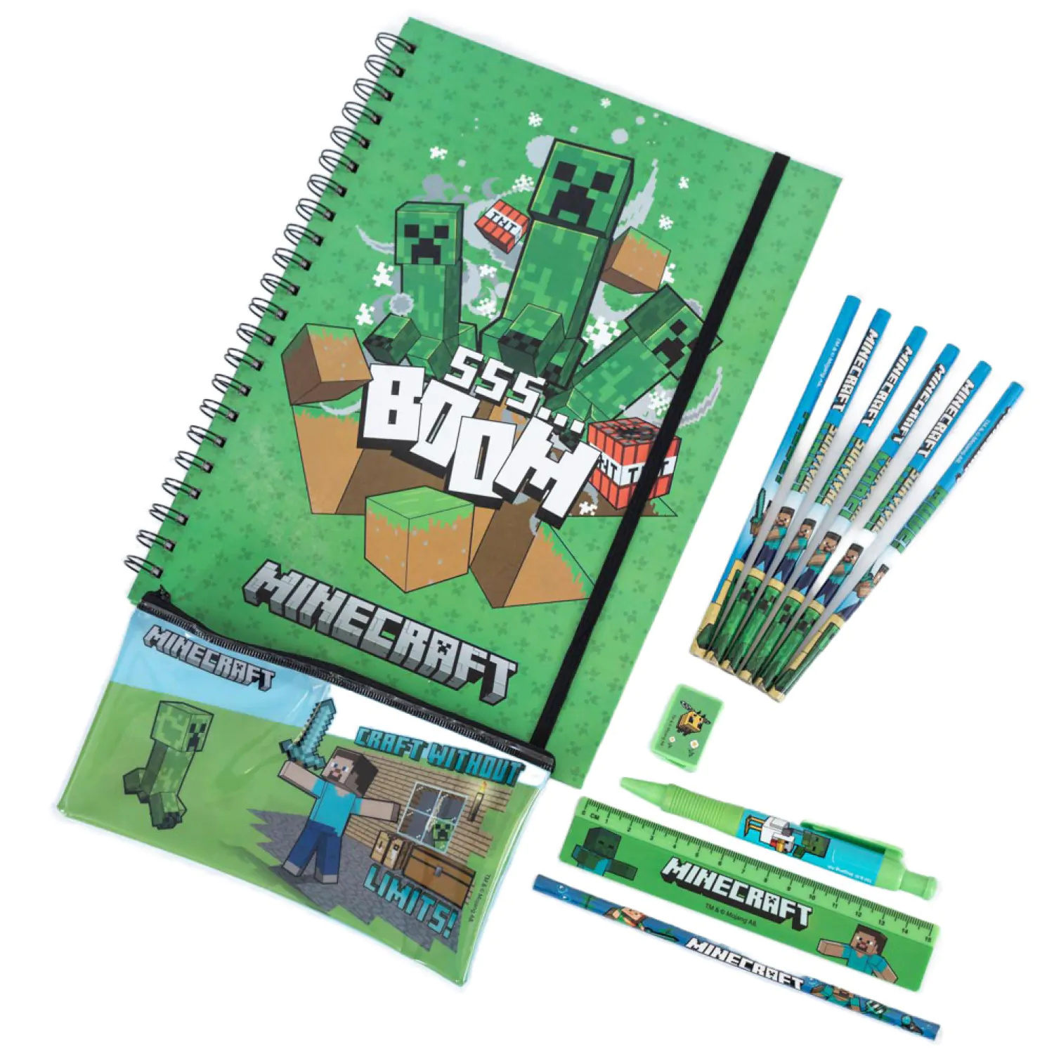 Minecraft 12-delni komplet pisarniškega materiala A4 Bumper fotografija izdelka