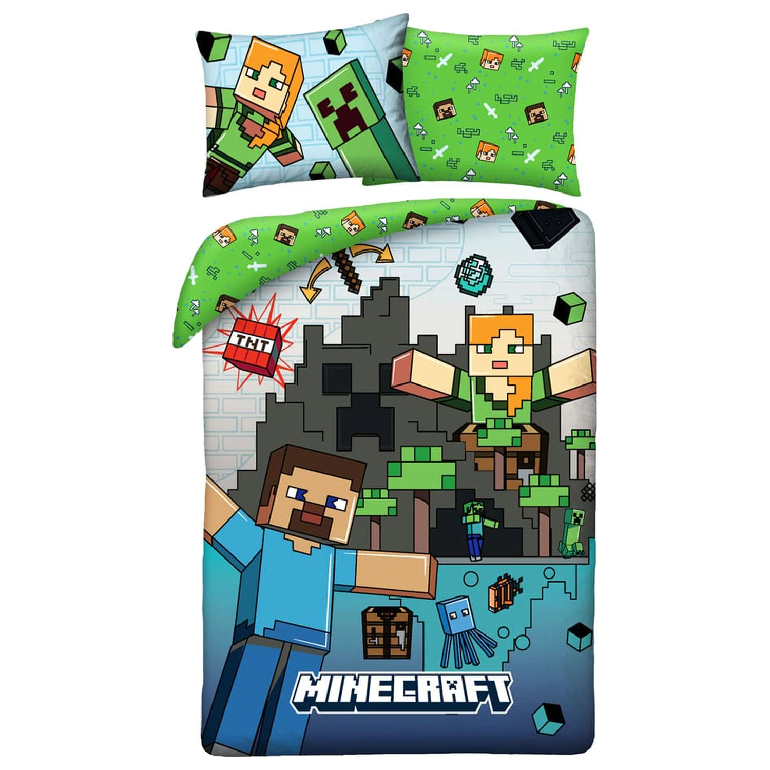 Minecraft posteljnina Ver. 7 140 x 200 cm / 70 x 90 cm fotografija izdelka