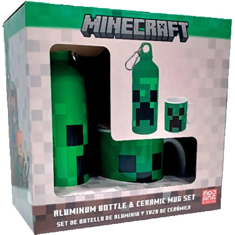 Minecraft aluminijasta steklenica + set lončkov 500 ml fotografija izdelka