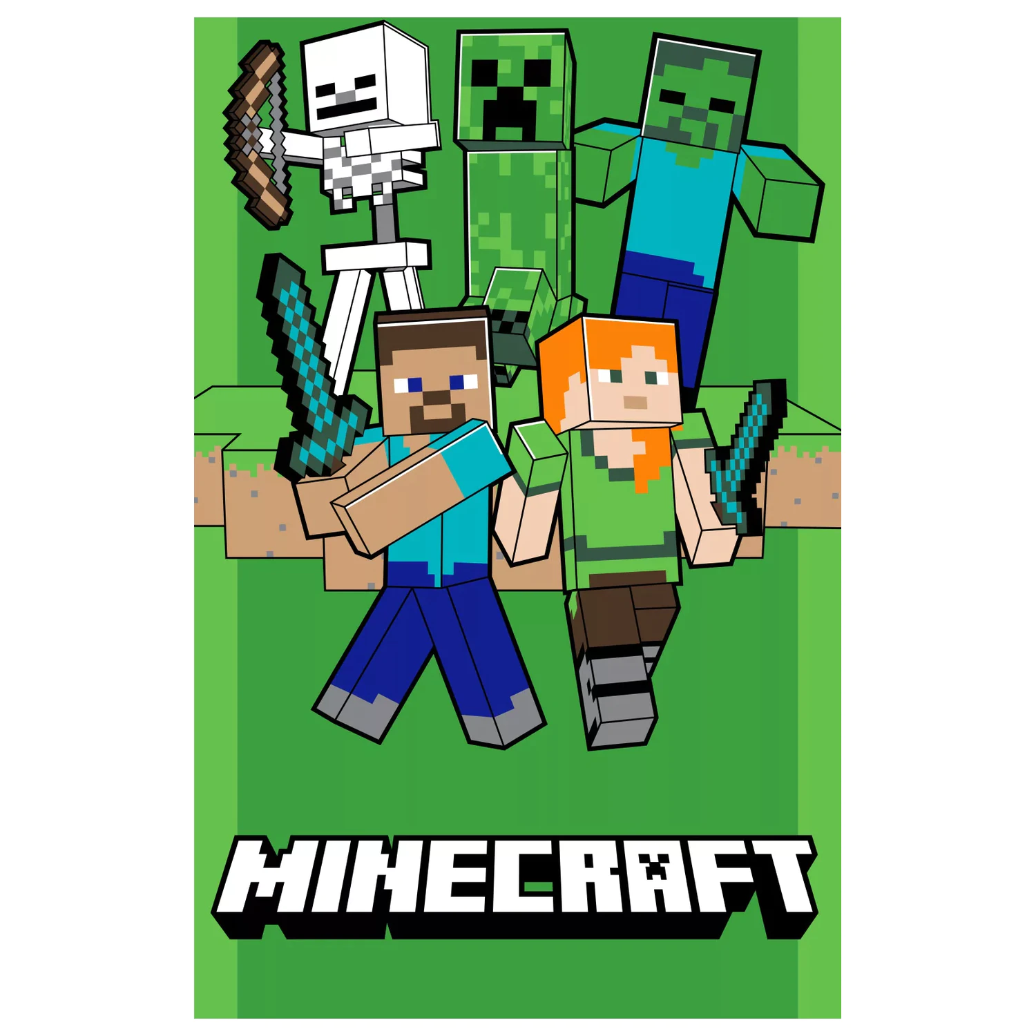 Minecraft Attack brisača 70x140 cm fotografija izdelka