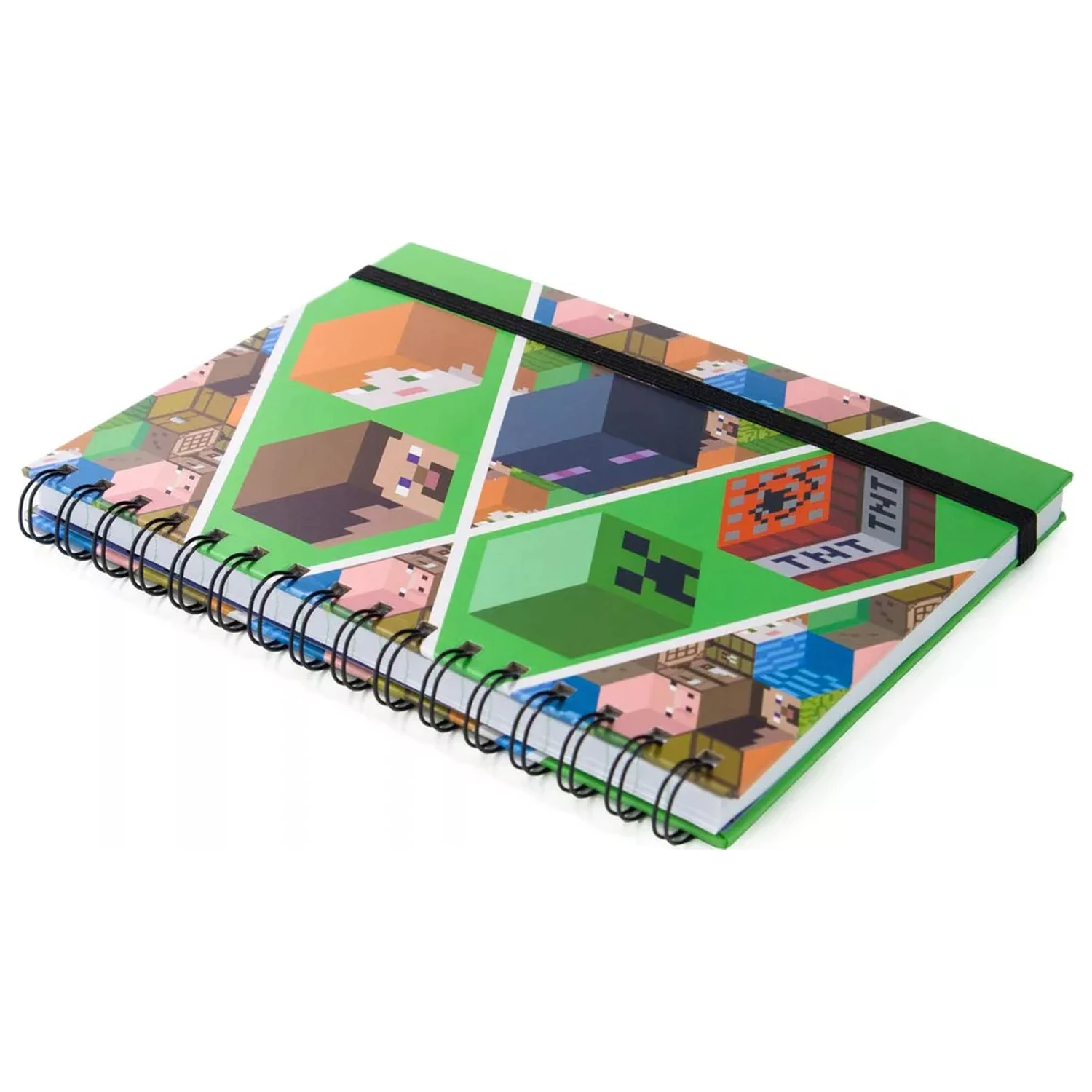 Minecraft Blocks A5 črtasti spiralni zvezek fotografija izdelka