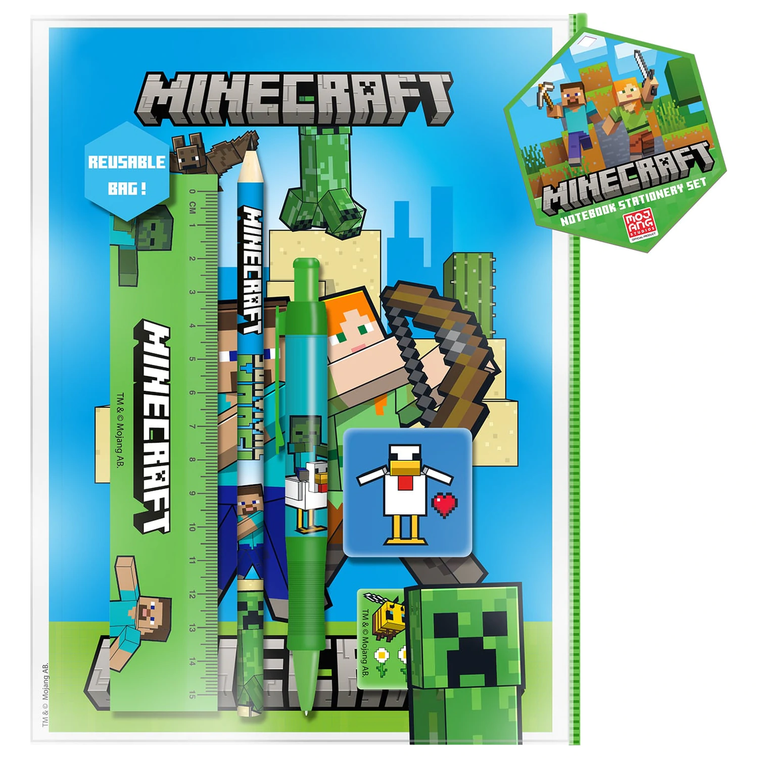 Minecraft Characters A5 Komplet pisarniških pripomočkov Bumper fotografija izdelka