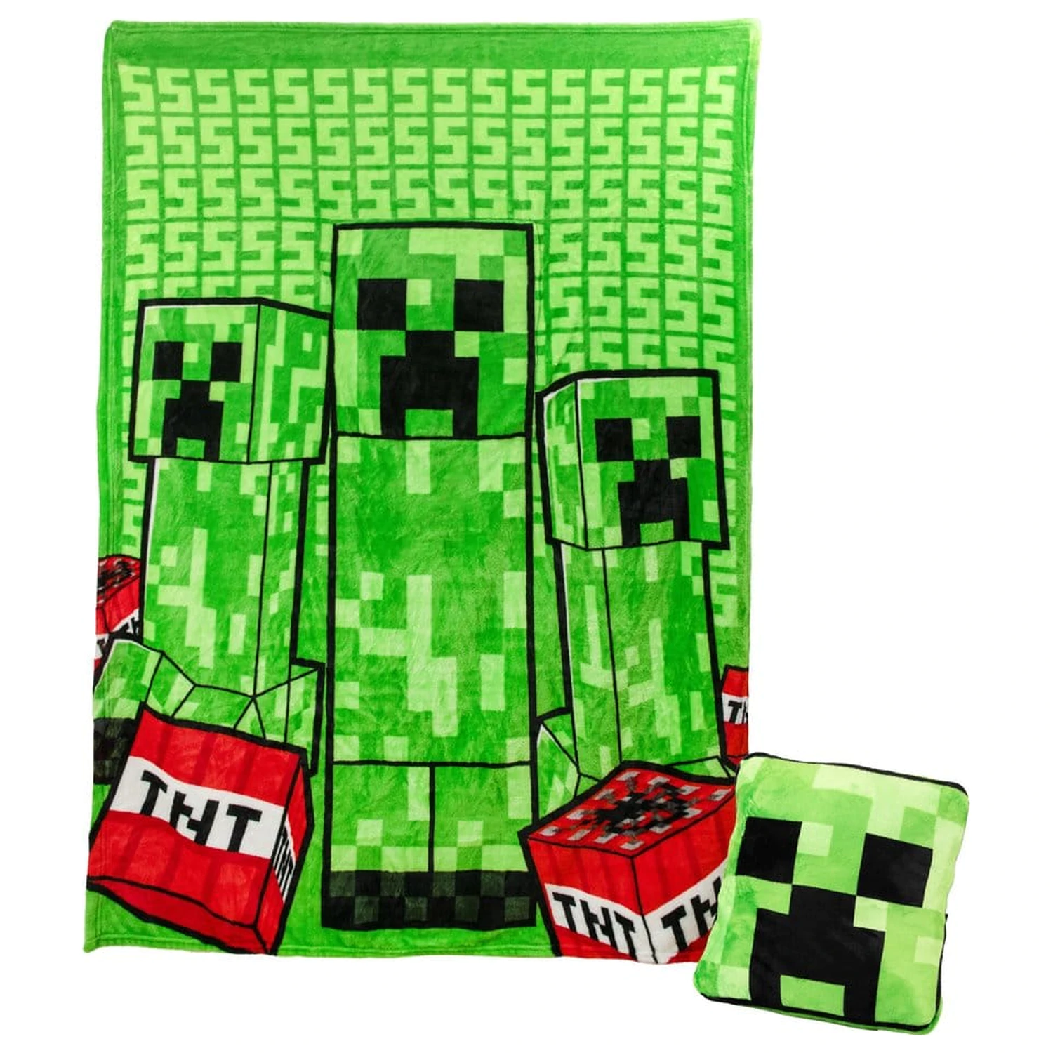 Minecraft vzglavnik odeja Creeper 2-v-1 zložljiv 150 cm fotografija izdelka