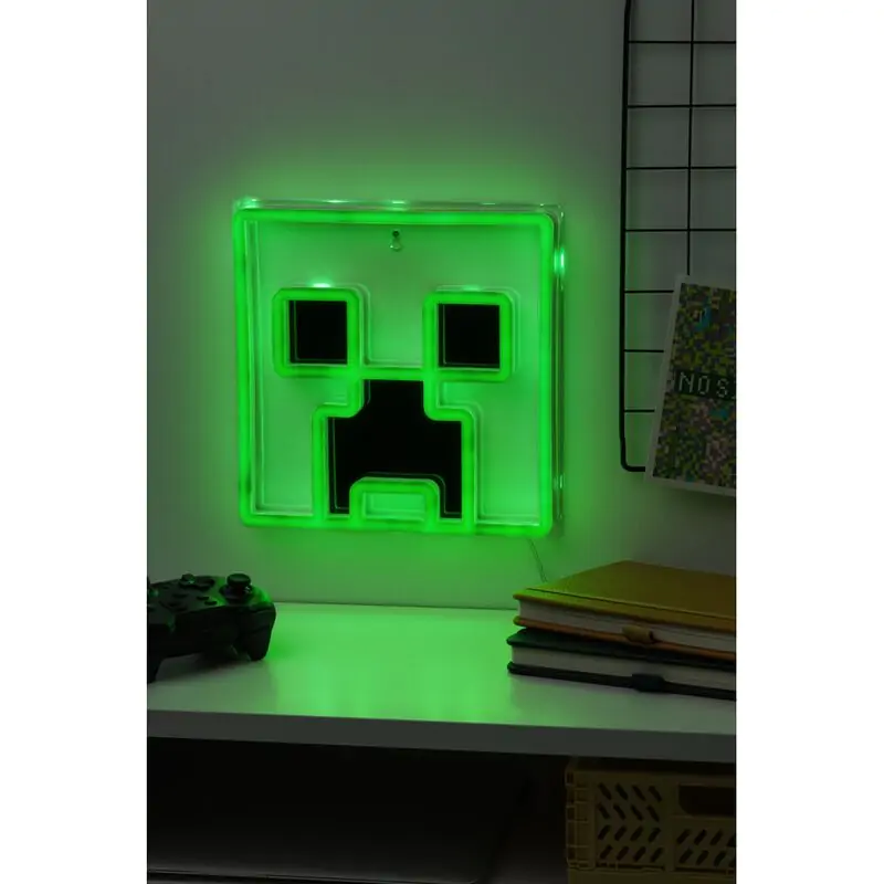 Minecraft Creeper LED stenska svetilka 25 cm fotografija izdelka