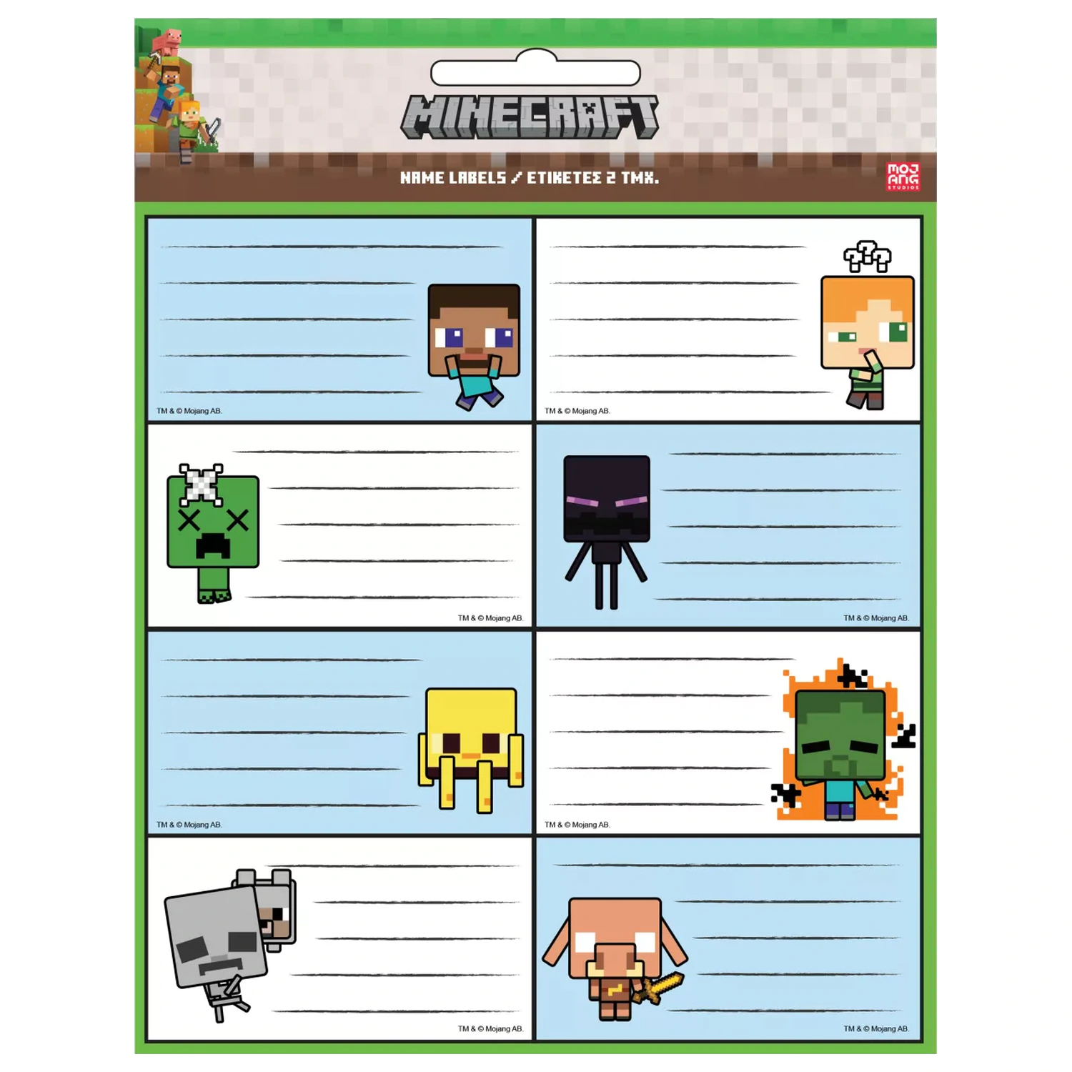Minecraft Creepers Need Hugs Nalepke za zvezke - 16 Pack fotografija izdelka