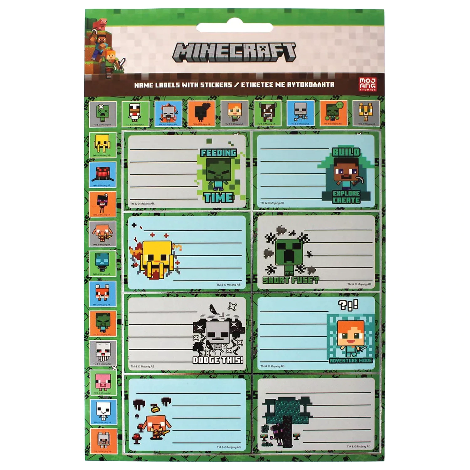 Minecraft Creepers Need Hugs Nalepka za zvezek z nalepkami, 16-delni fotografija izdelka