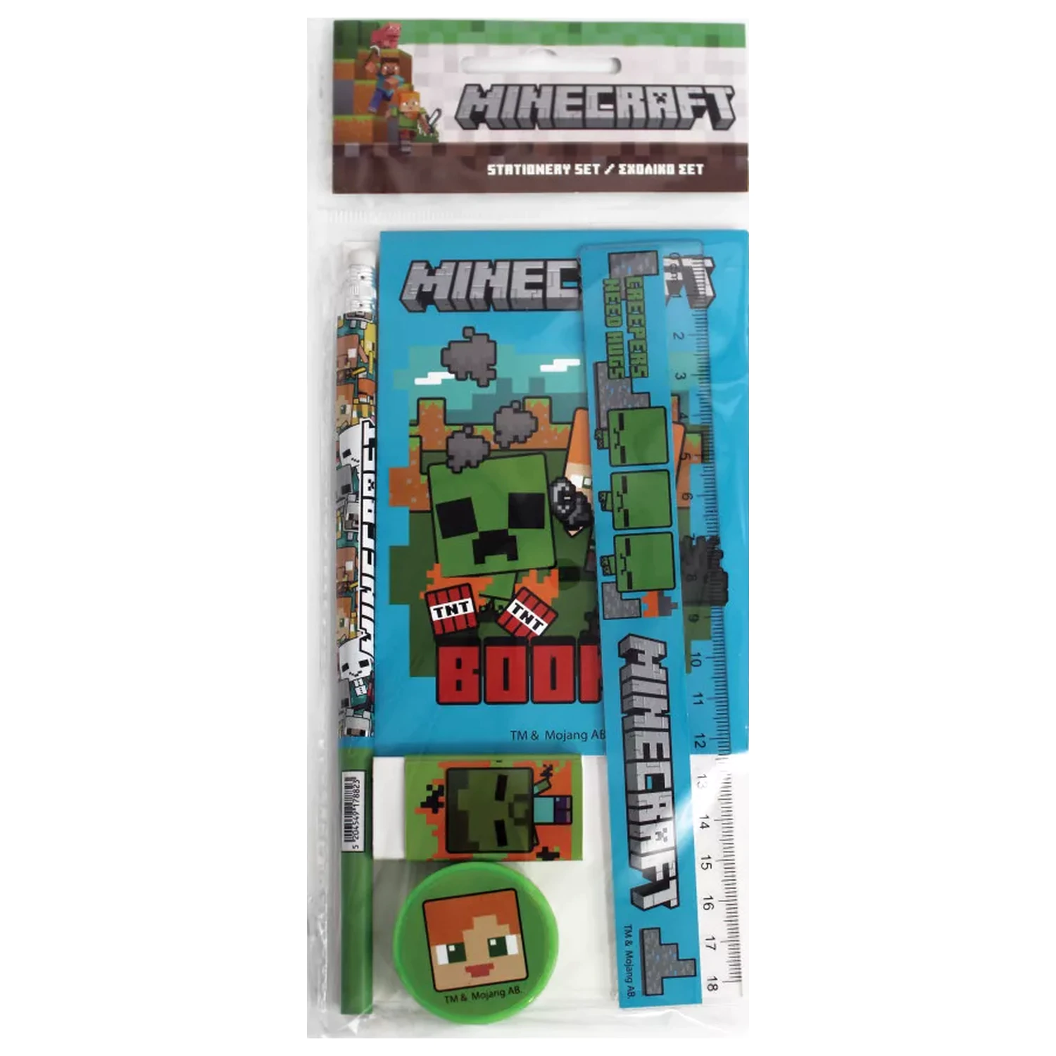 Minecraft Creepers Need Hugs Set pisarniškega materiala - 5 kosov fotografija izdelka