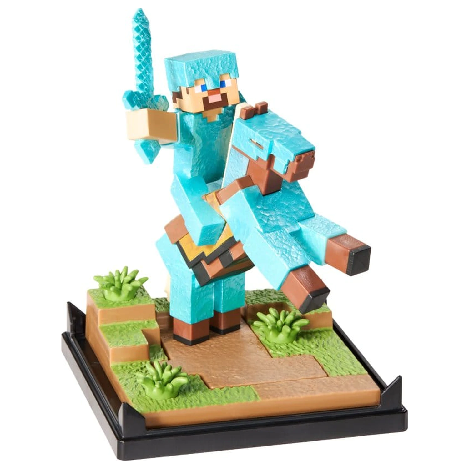 Minecraft Figura Diorama Diamond Armor Steve and Horse 18 cm fotografija izdelka