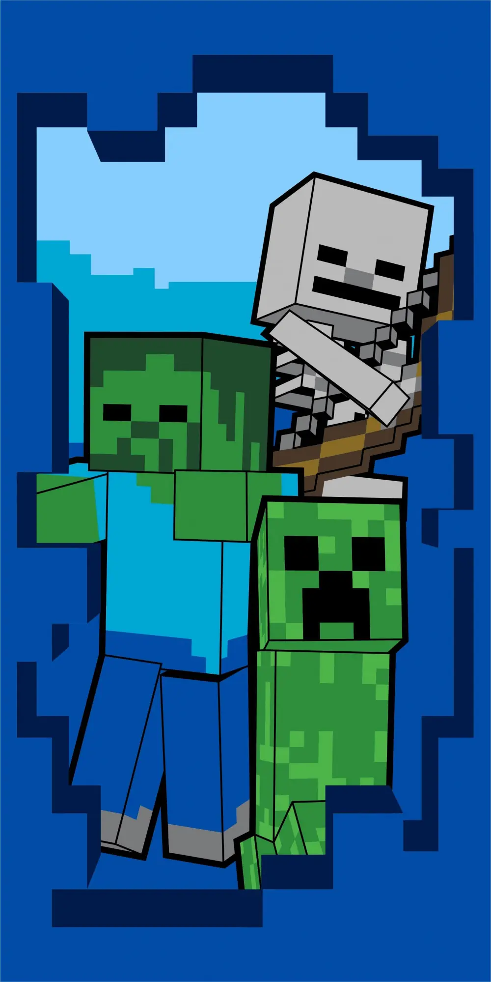 Minecraft kopalna brisača, brisača za plažo Beware 70*140 cm fotografija izdelka