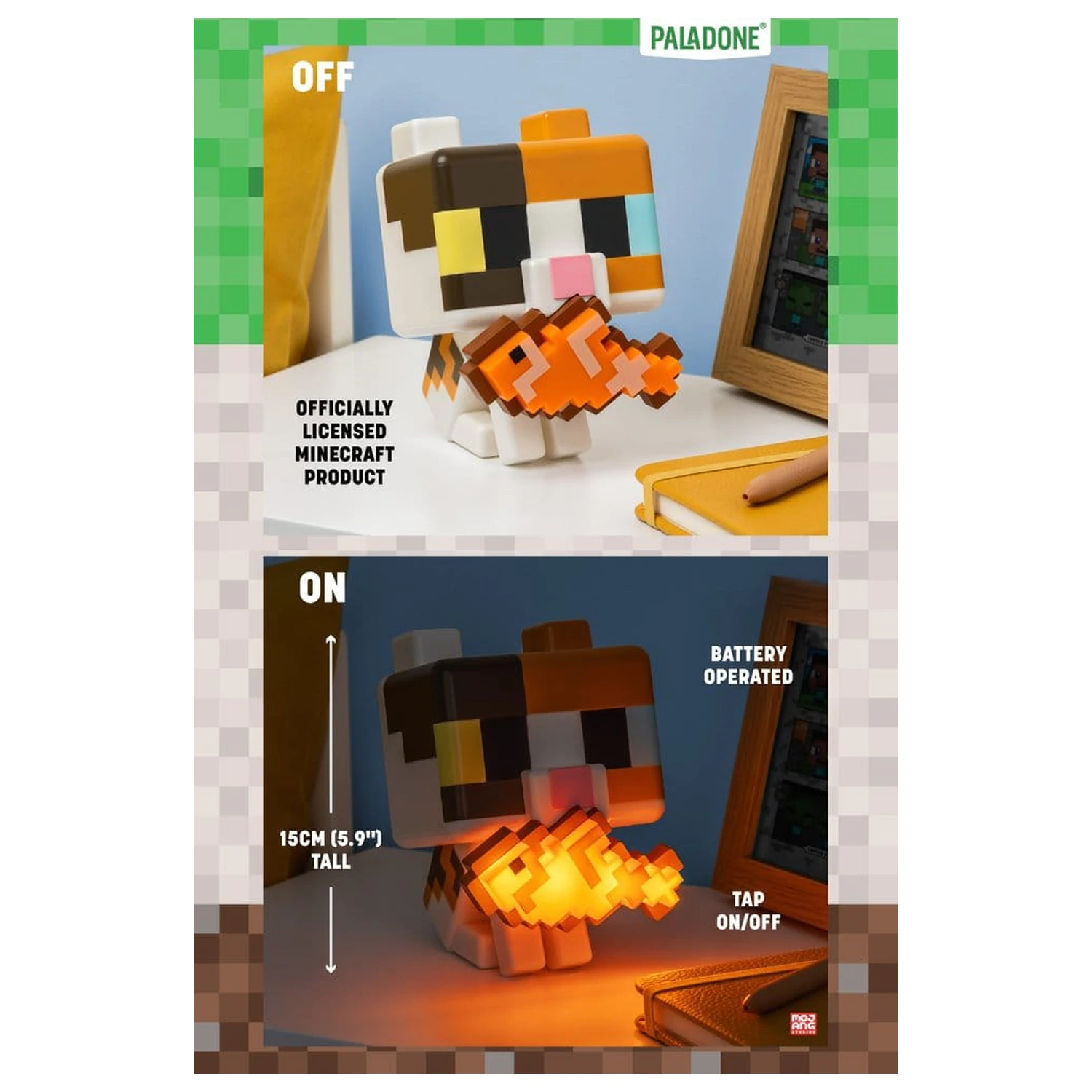 Minecraft GloBuddies Svetleča mačka 15 cm fotografija izdelka