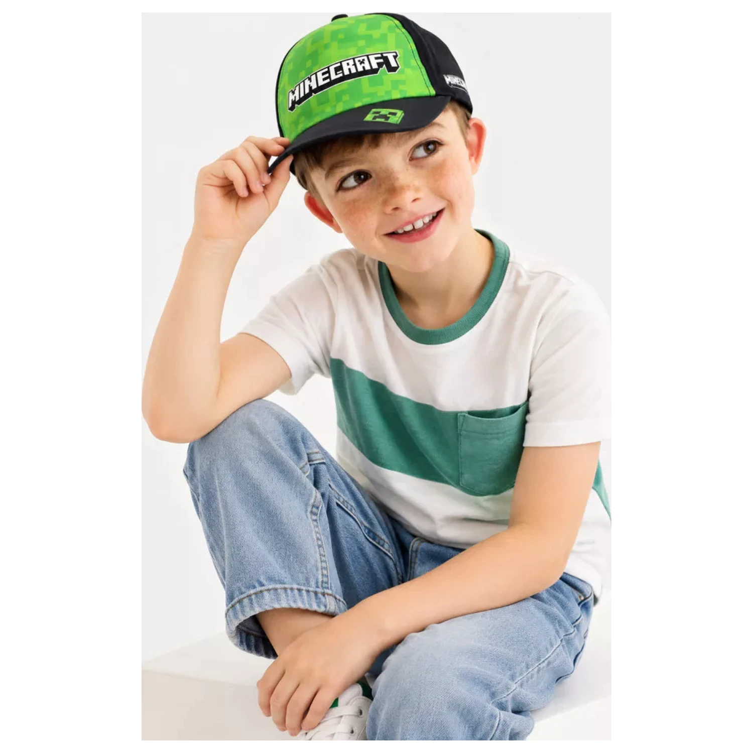 Minecraft Zeleni Block otroška baseball kapa 55 cm fotografija izdelka
