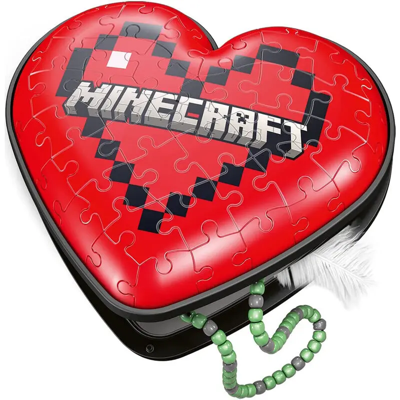 Minecraft Heart 3D uganka 54 kosov fotografija izdelka