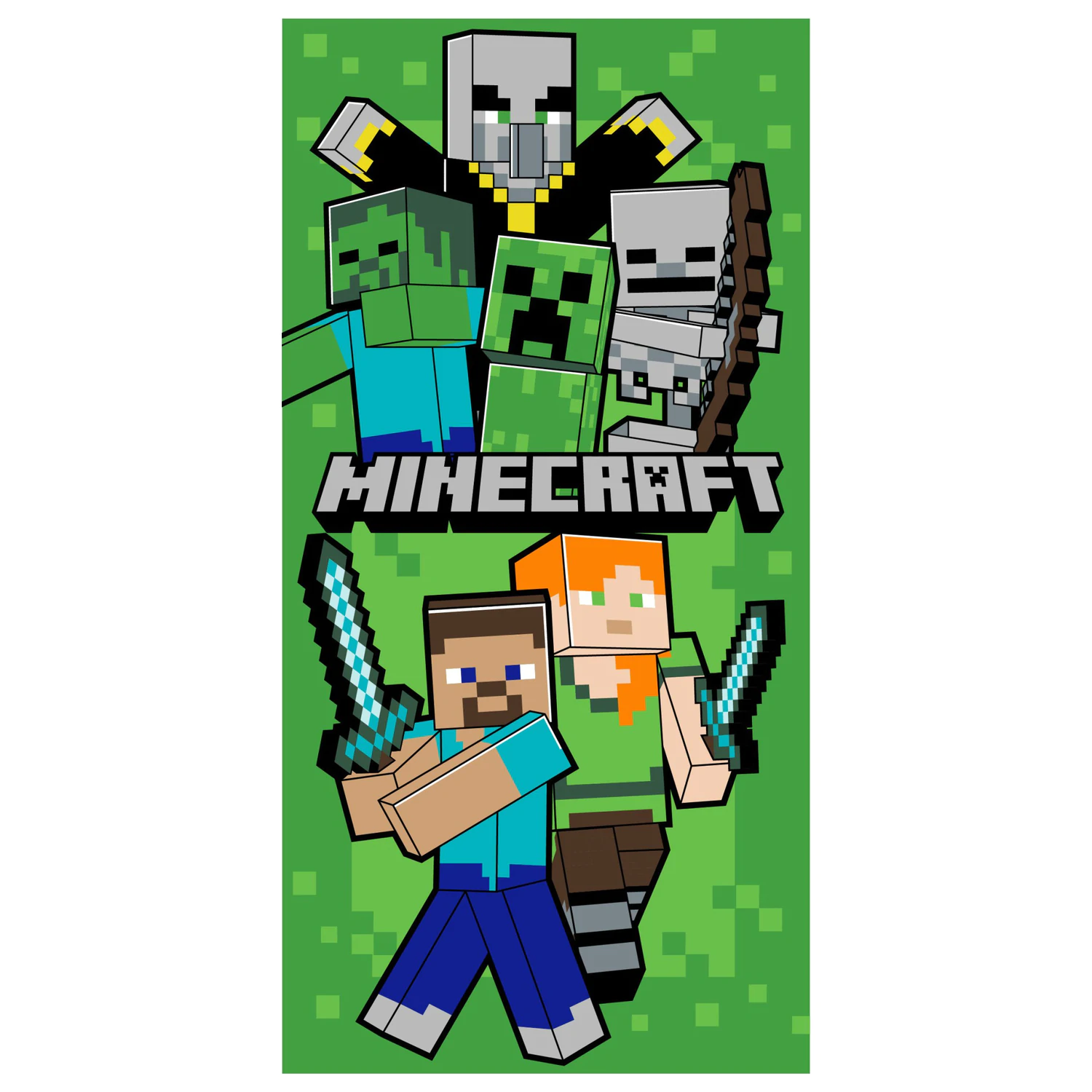 Minecraft Let's Survive brisača 70x140cm fotografija izdelka