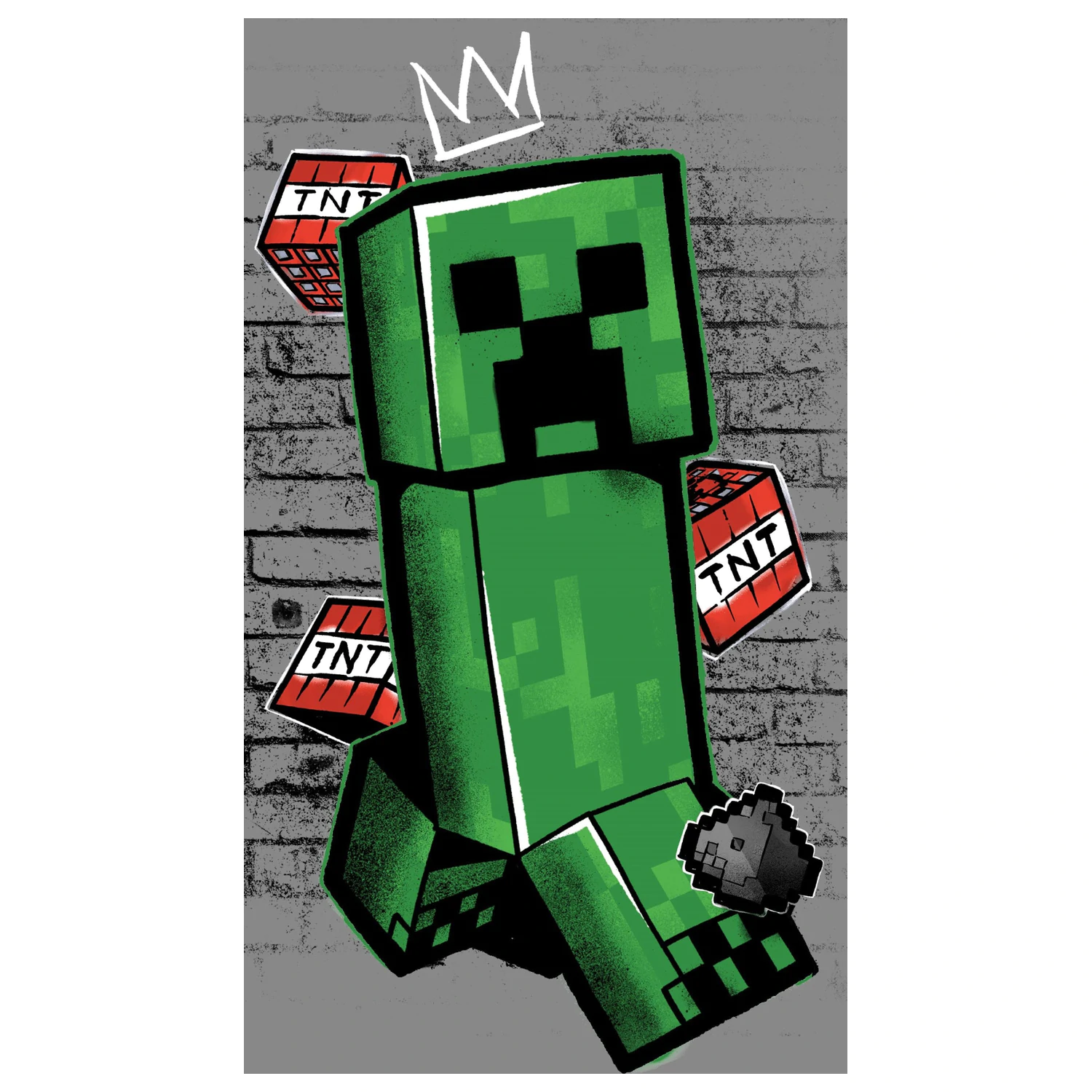 Minecraft Metro Art Creeper siva brisača fotografija izdelka