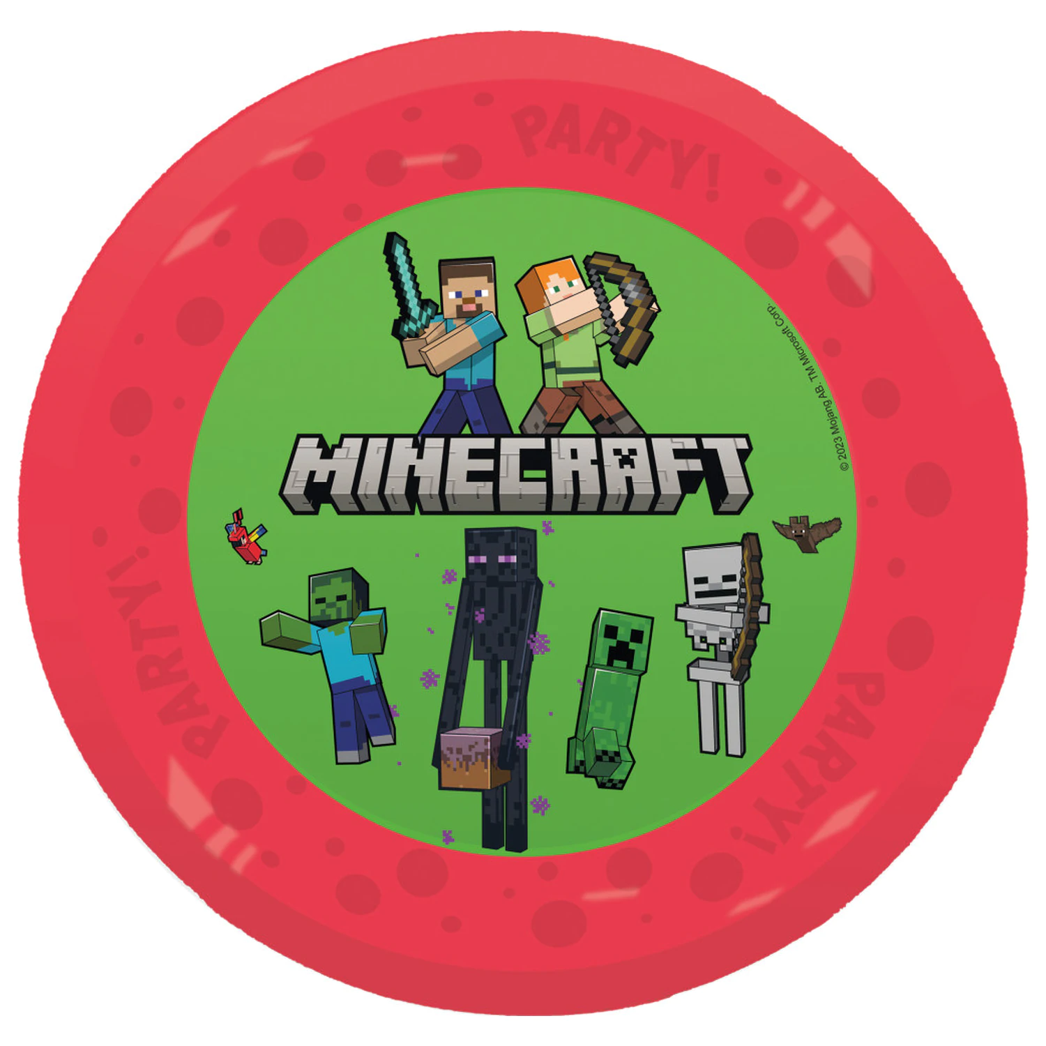 Minecraft Party micro premium plastični ploščat krožnik 4-delni set 21 cm fotografija izdelka