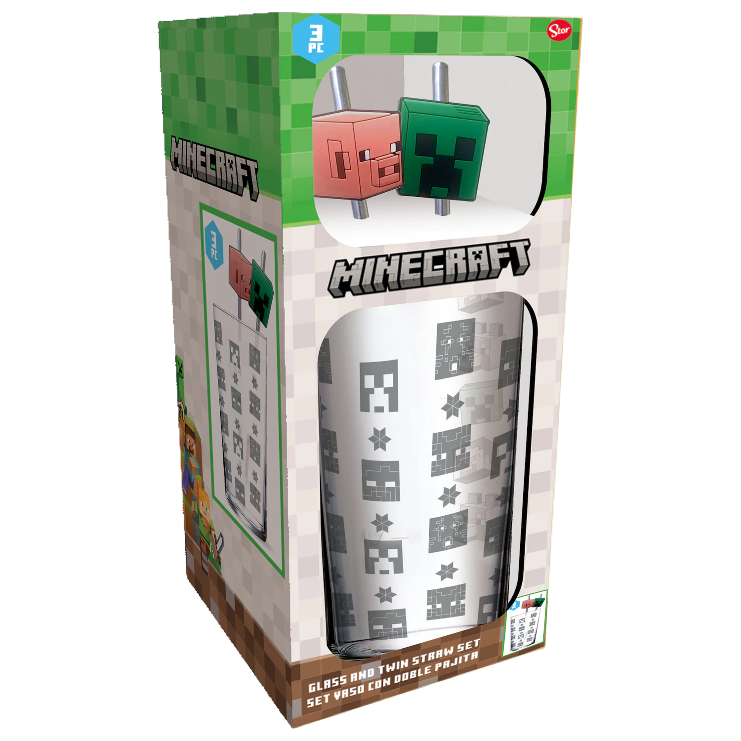 Minecraft Steklen Kozarec s Slamicami fotografija izdelka