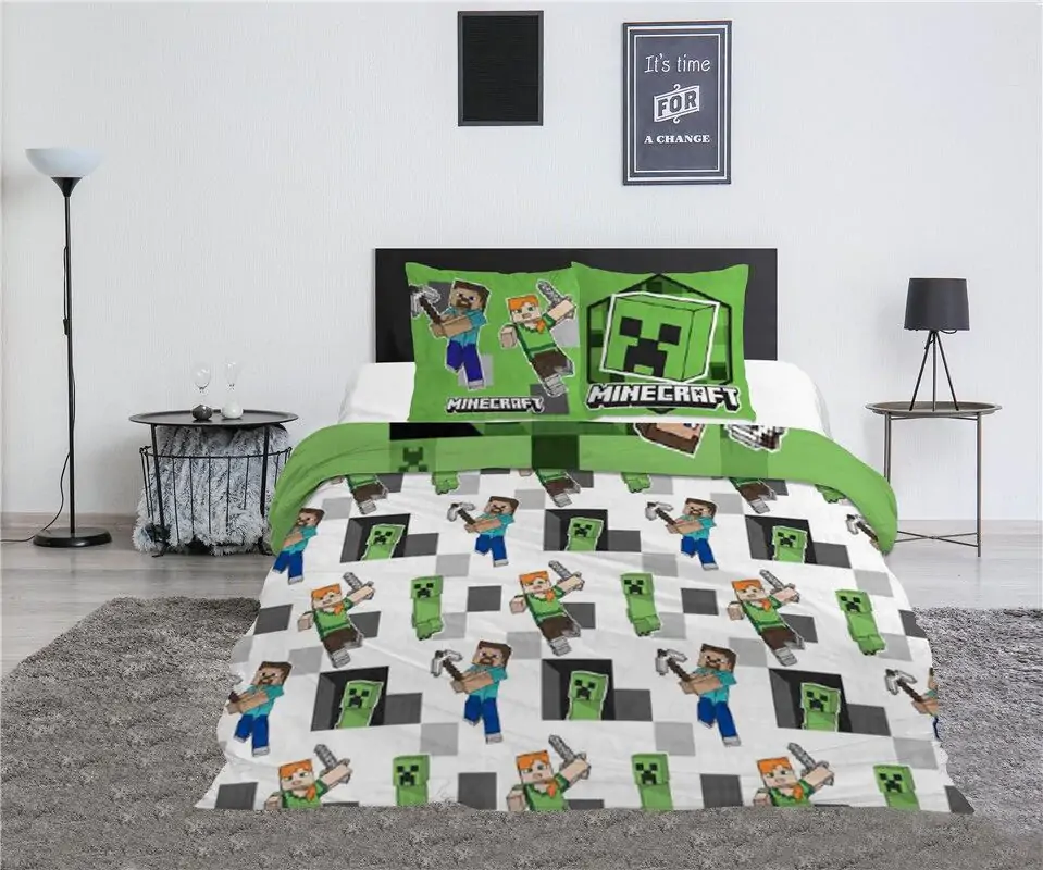 Minecraft policotton prevleka za odejo postelja 135cm fotografija izdelka