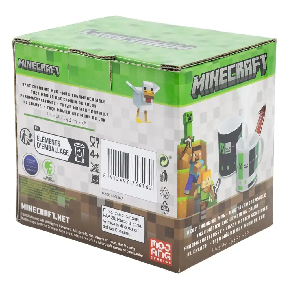 Minecraft termo občutljiv lonček s kvadratnim vzorcem 325 ml fotografija izdelka