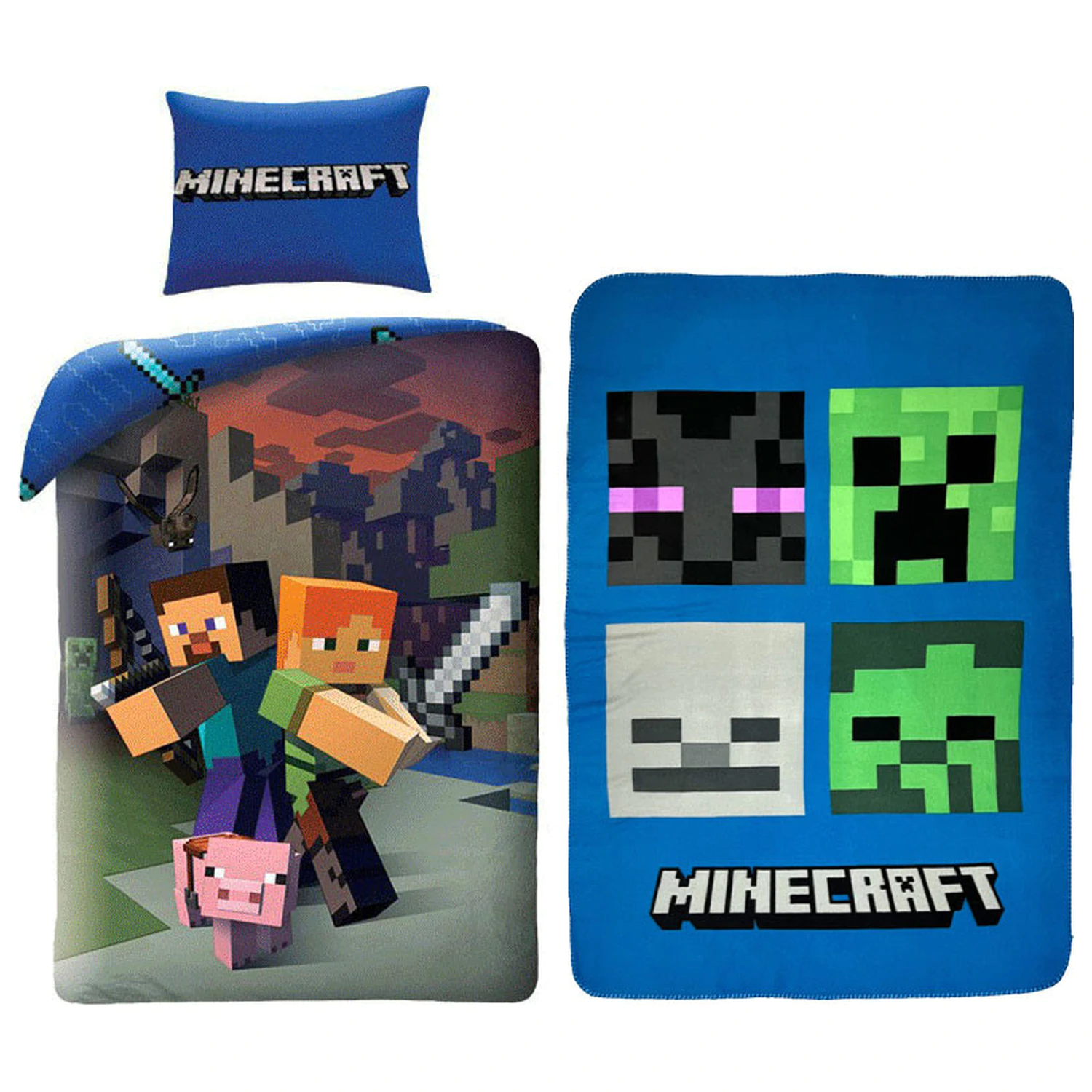 Minecraft Steve and Alex komplet prevleke za odejo in flis odeje fotografija izdelka