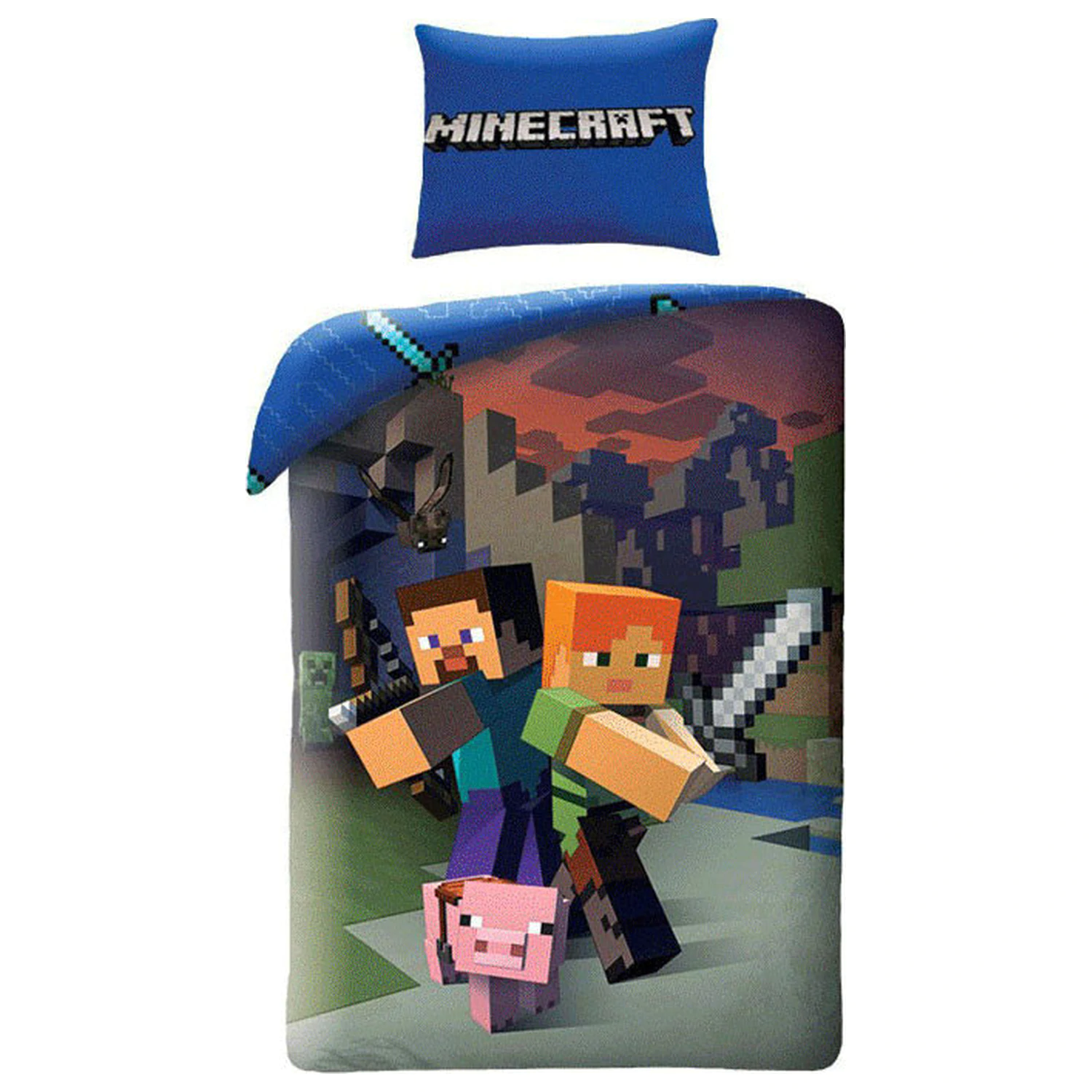 Minecraft Steve and Alex komplet prevleke za odejo in flis odeje fotografija izdelka