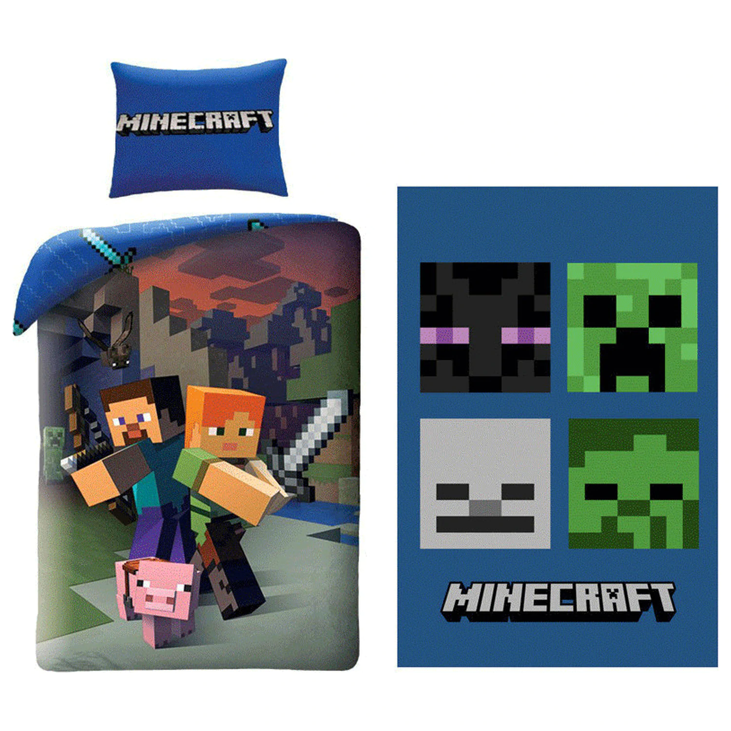 Minecraft Steve and Alex komplet prevleke za odejo in flis odeje fotografija izdelka