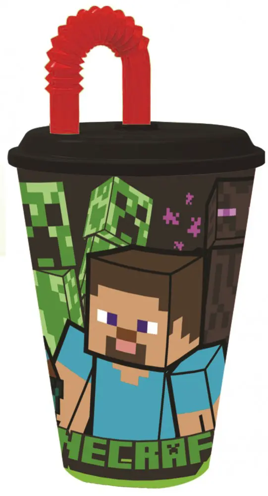 Minecraft Slamnati Lonček, plastičen 430 ml fotografija izdelka